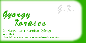 gyorgy korpics business card